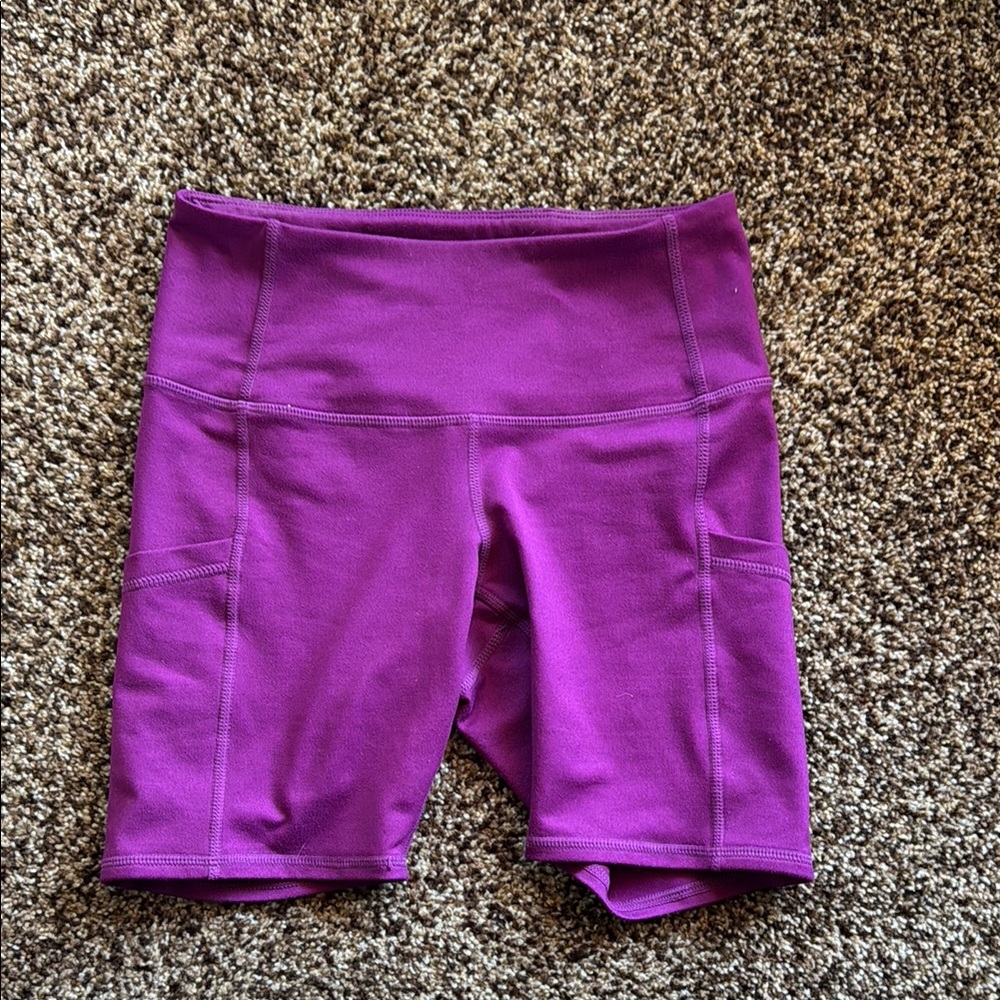 Zella Purple Bike Shorts High Waist Compression